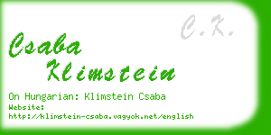 csaba klimstein business card